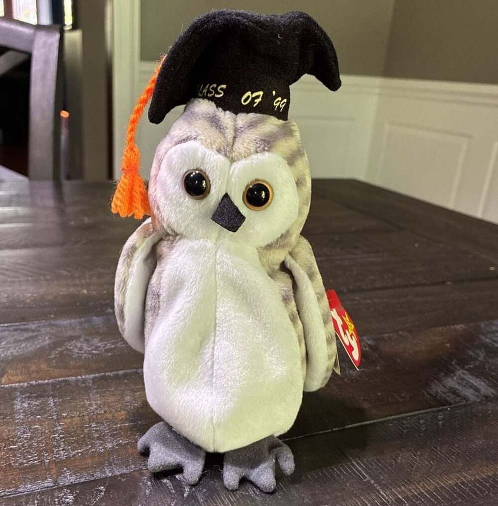 Ty Beanie Baby Wiser The Owl Graduation Plush Class Of 99